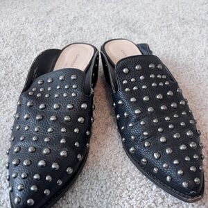 Chinese Laundry Black Studded Mules